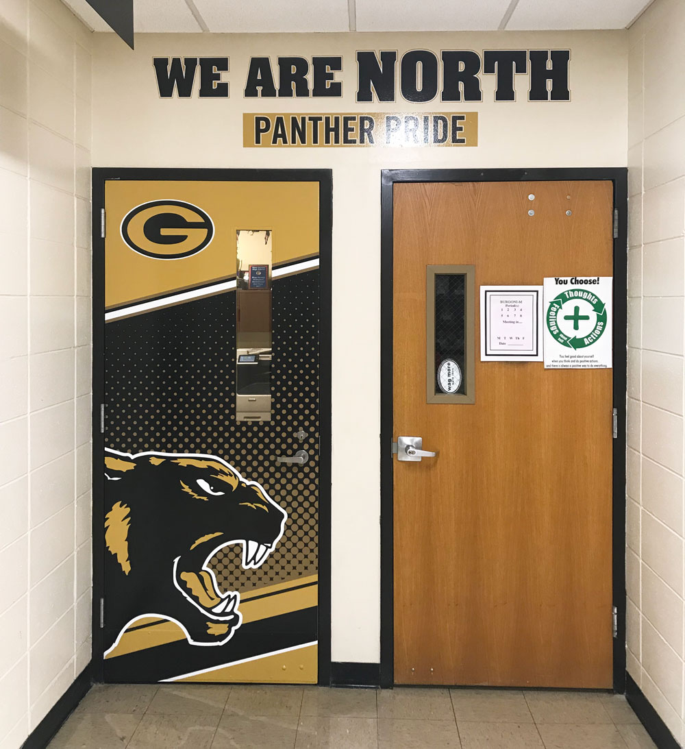 School Branding | Door Graphics | Door wrap - School Spirit Lab